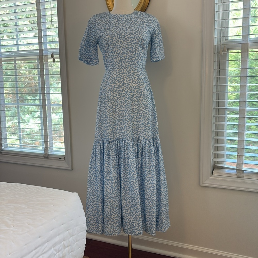 Coco Shop Cocoshop Dress Powder Blue Leaf XS Sold Out!